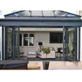 Waterproof veranda double glazing aluminum bi folding doors design